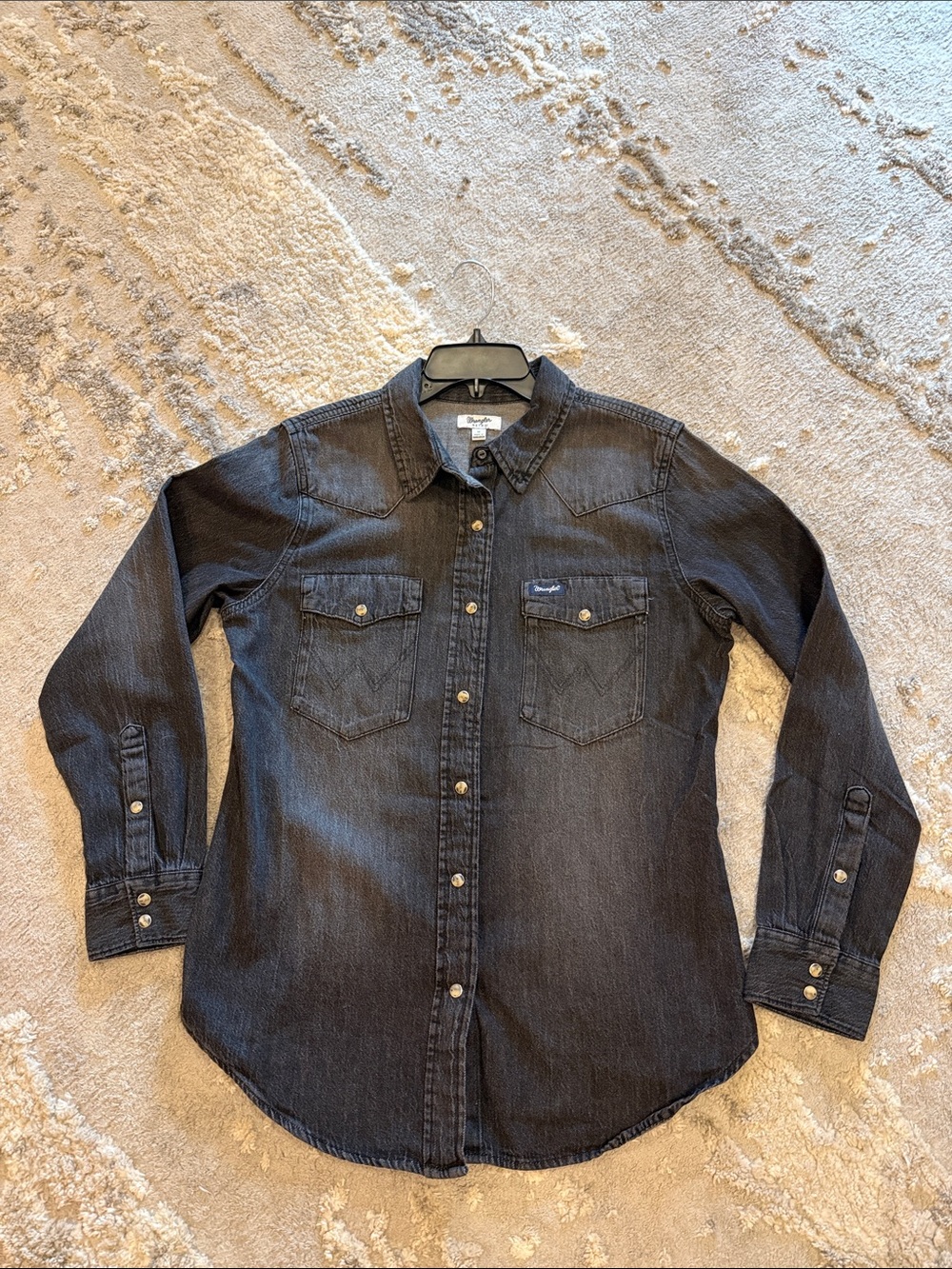 Wrangler Black Denim Western Button-Down Shirt